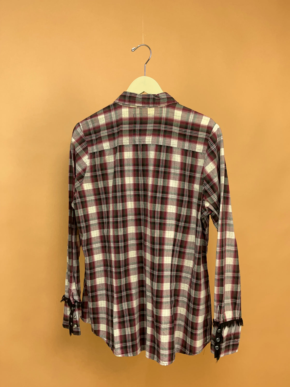 Y2K Maurices Premium Burgundy & Black Plaid Shirt