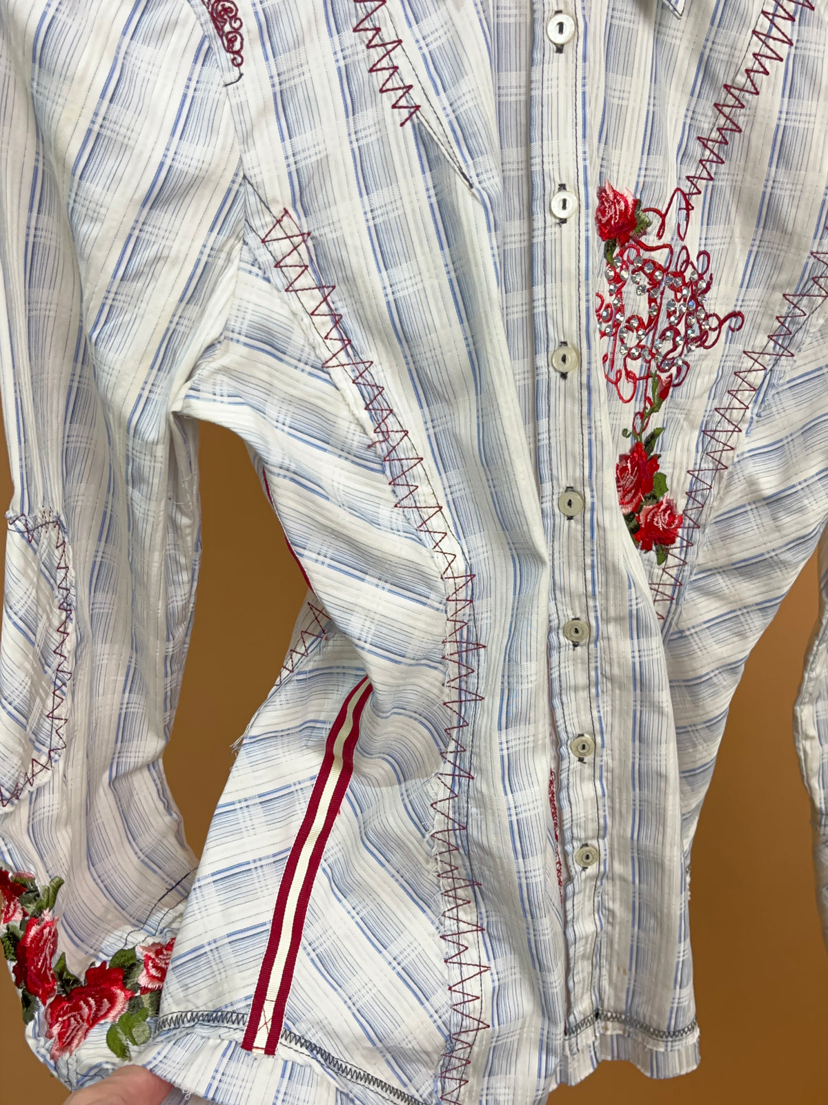 Johnny Was "Workshop" Floral Embroidered Shirt - S