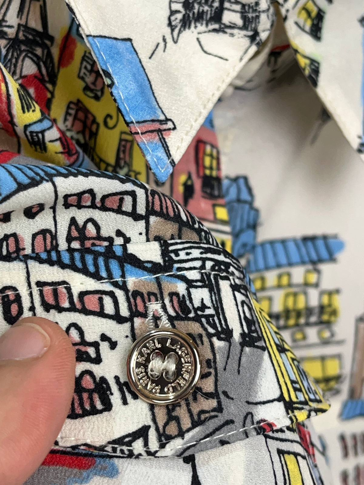 Y2K Karl Lagerfeld Hand-Drawn Parisian Blouse - 10