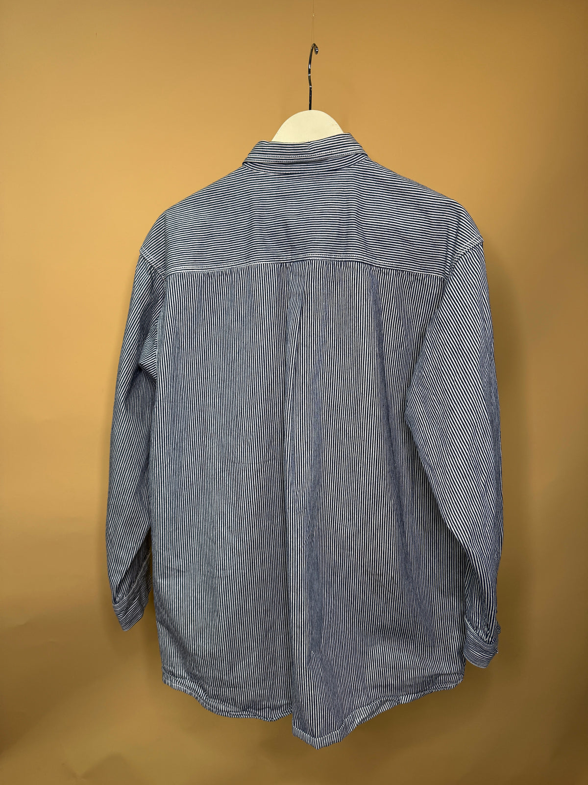 Hickory Stripe Long Sleeve Button-Up Shirt - L