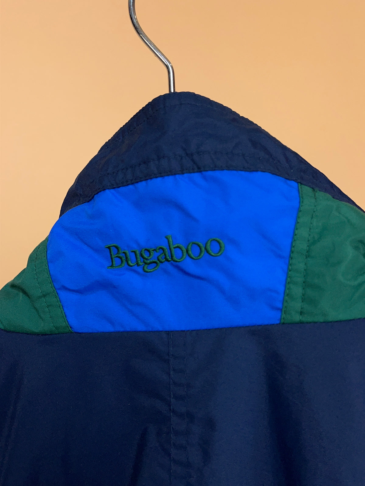 1990s Columbia Forest Green & Navy Colour Block Windbreaker - L