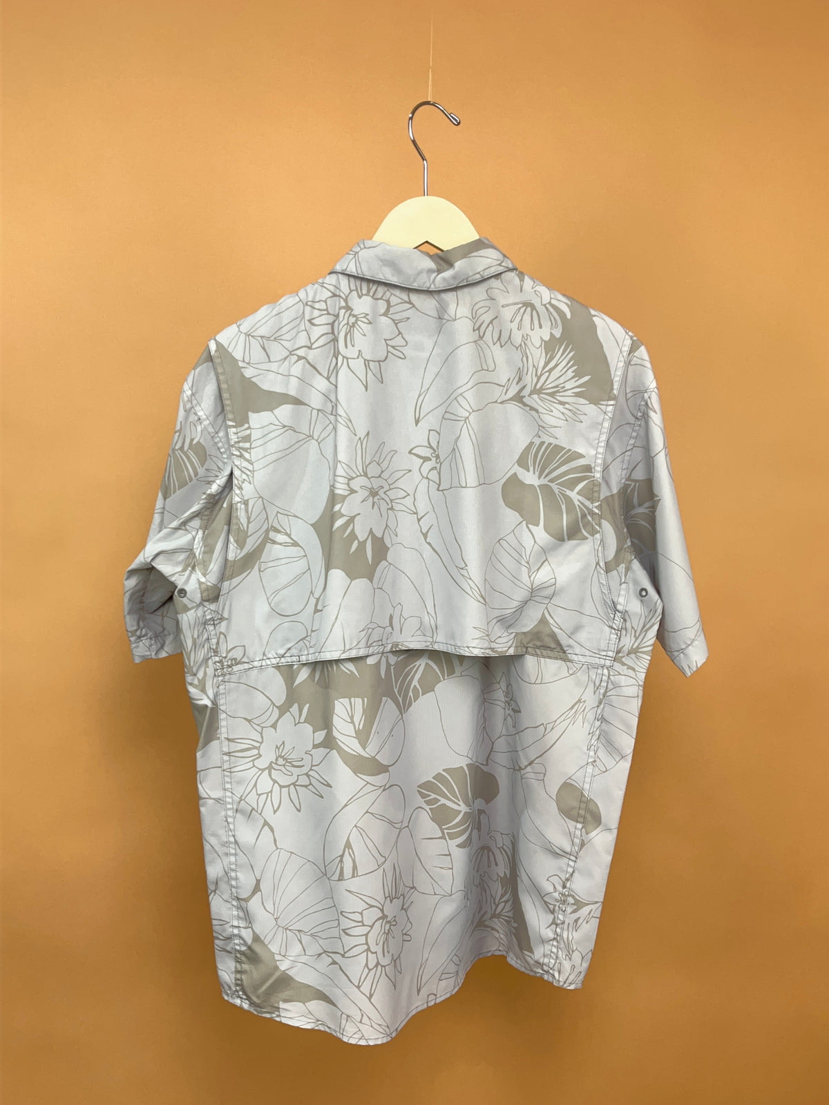 Y2K Patagonia Grey Floral Ripstop Shirt - M