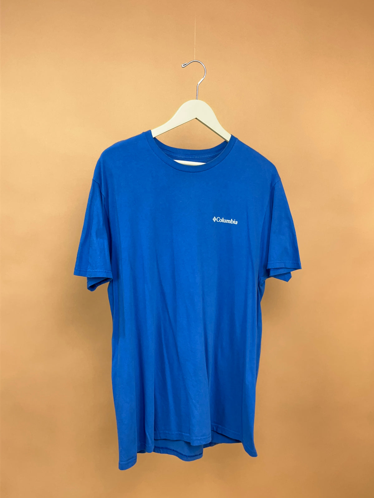 Y2K Columbia Bright Blue Grizzly Bear Graphic T-Shirt - L