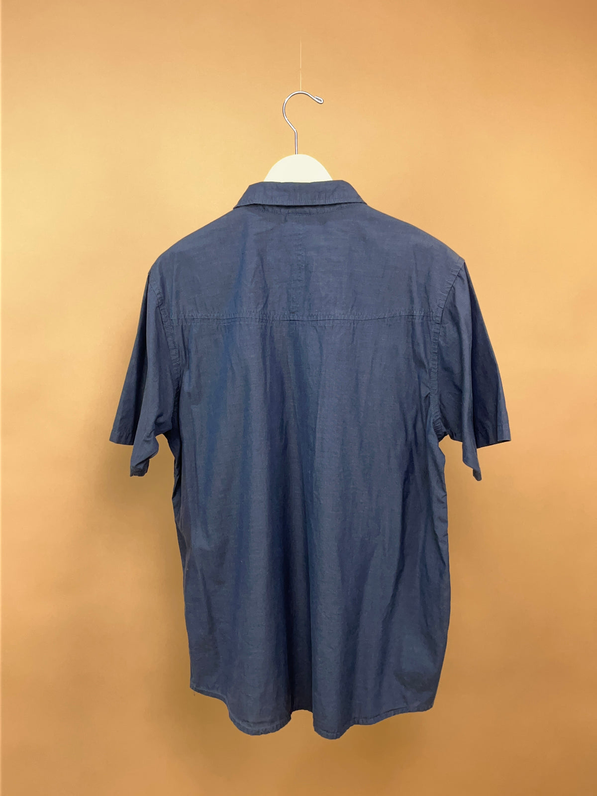 1990s The North Face Navy Blue Short Sleeve Shirt - M