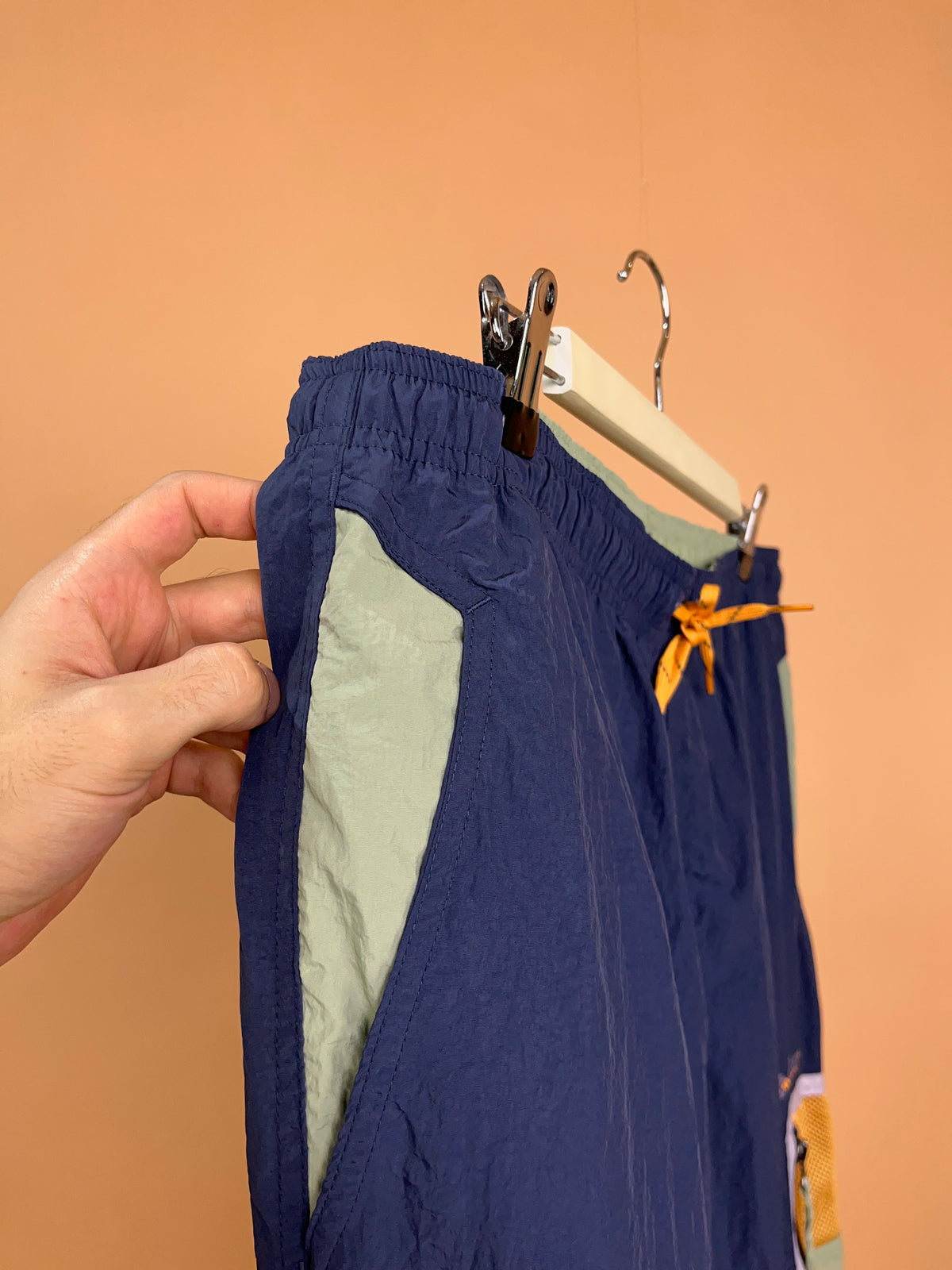 1990s Columbia Deep Navy & Orange Challenger Windbreaker Pants - 35" - 39"