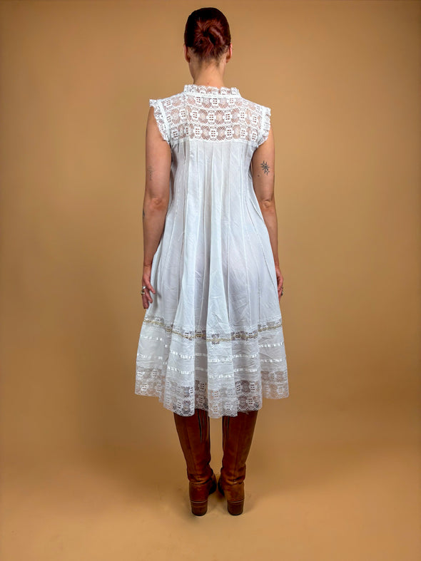 1970's Western Style Lace Shift Dress
