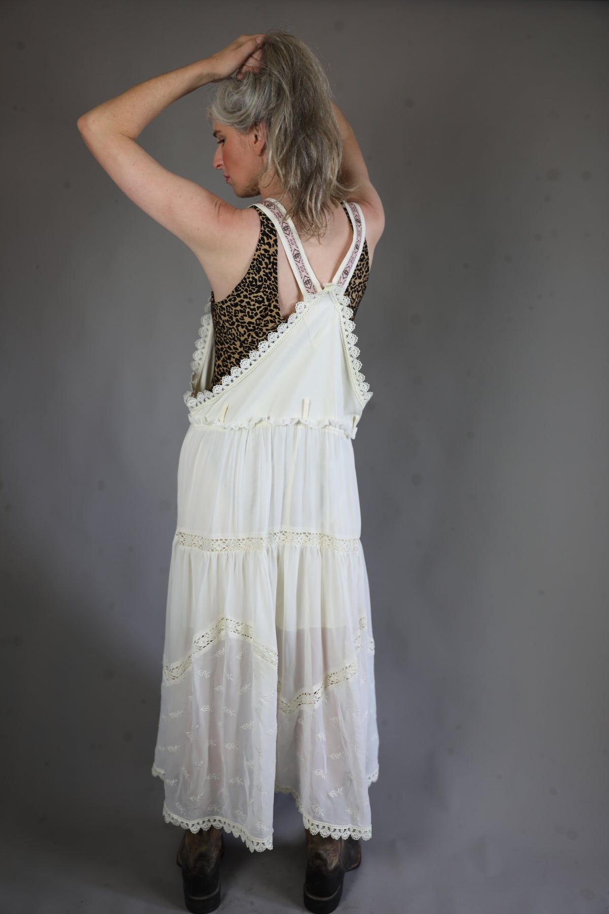 White & Lace Overall Dress - 14