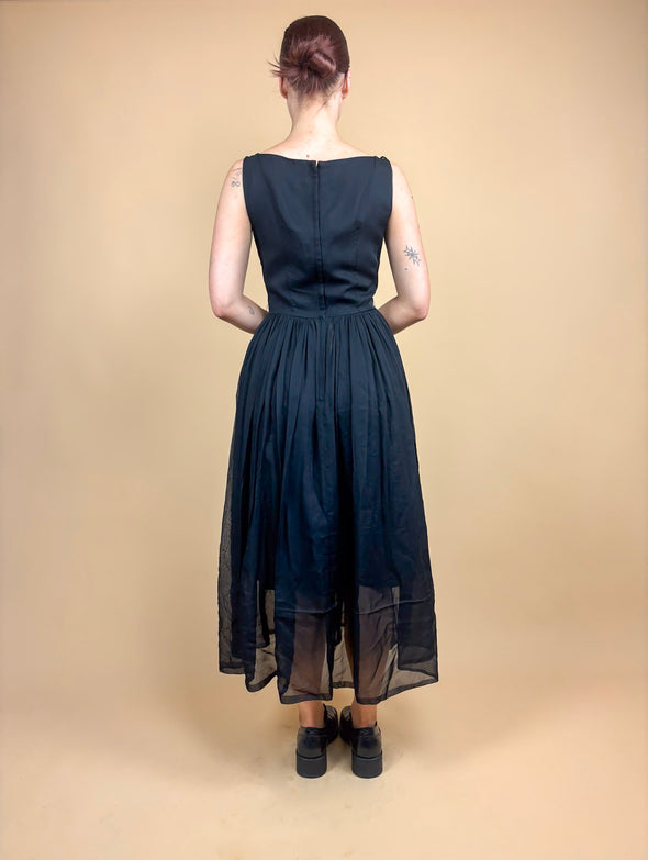 1950's Black Diamanté Dress