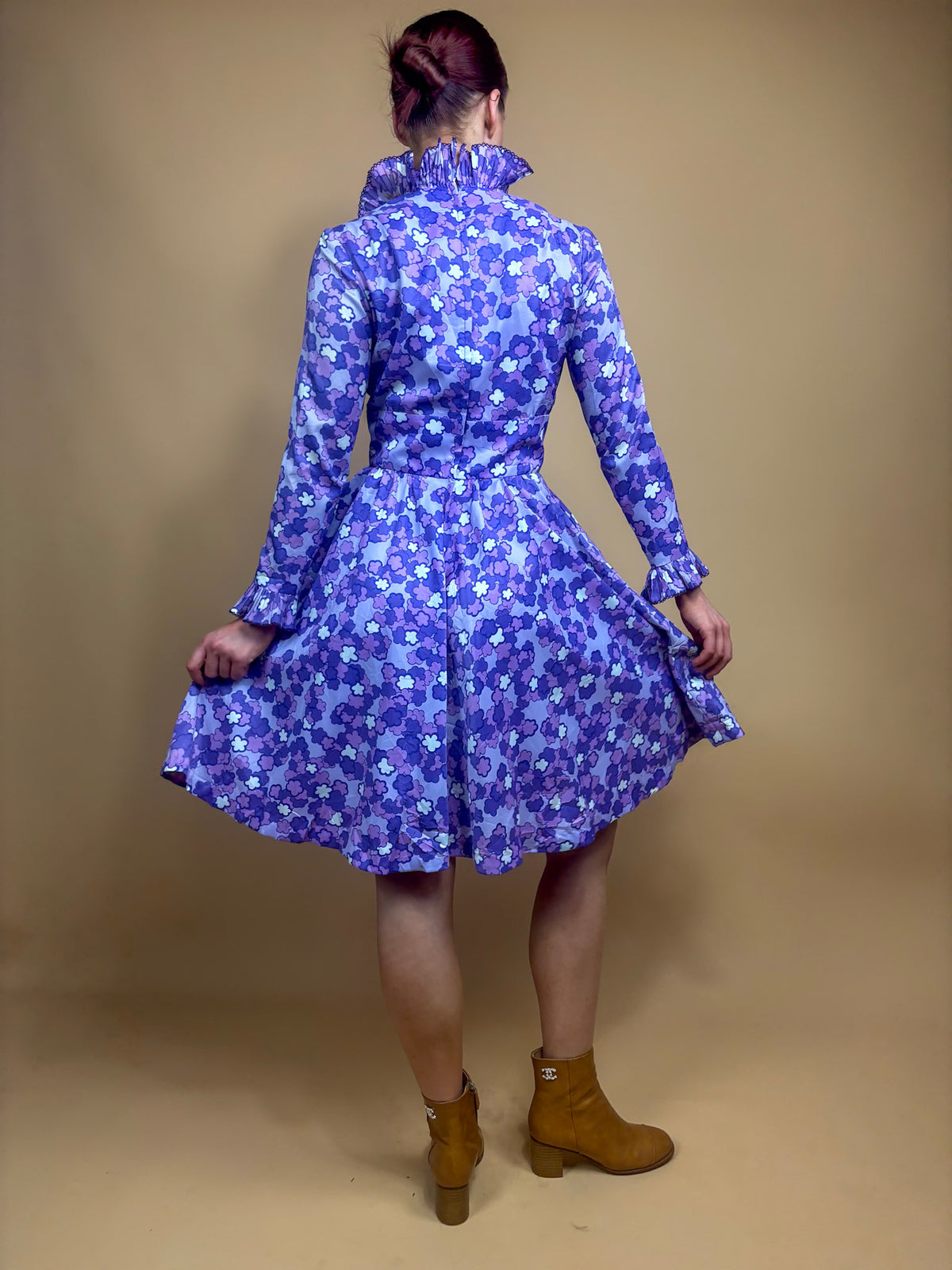 Vintage 1960s purple floral go-go dress, Union Made label, size 8-10 — Arkive Vintage