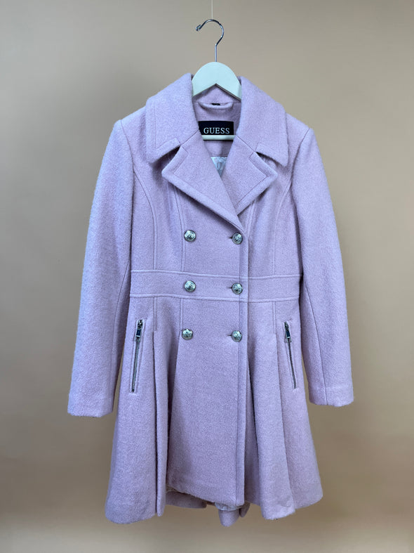 Y2K 'Guess' Dusty Pink Double Breasted Coat