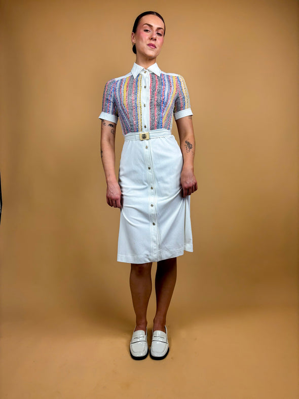 1970's Pastel Toned A/line Dress