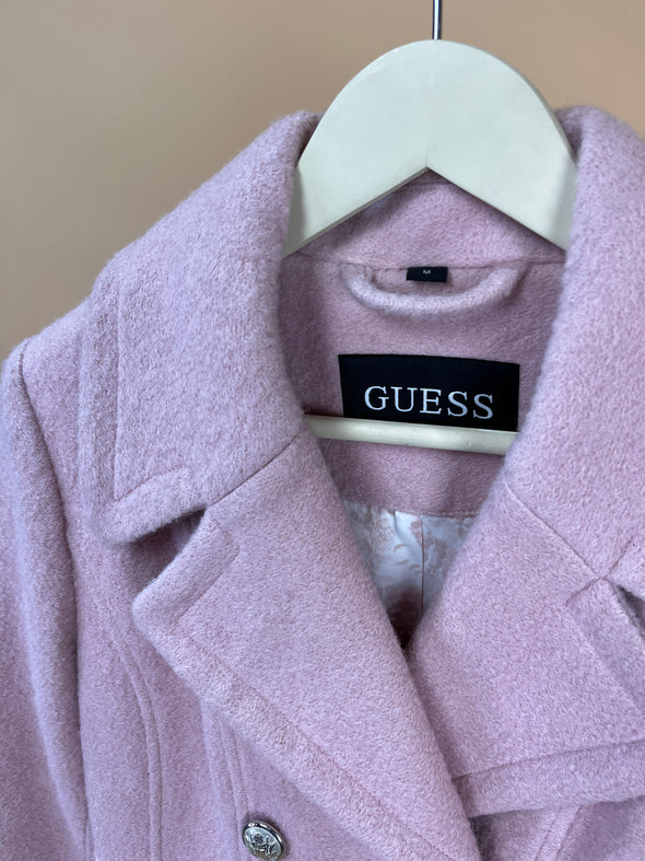 Y2K 'Guess' Dusty Pink Double Breasted Coat