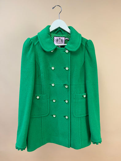 Y2K 'Juicy Couture' Apple Green Pea Coat