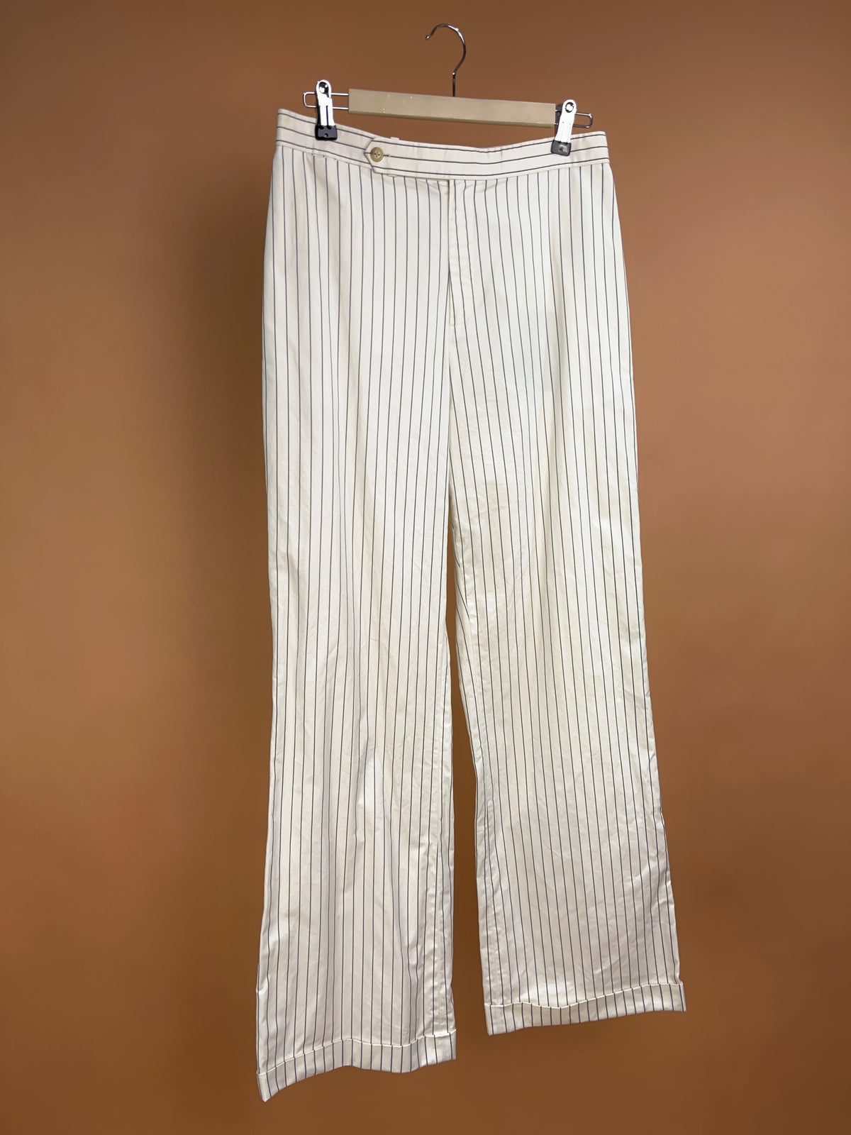 Y2k Ralph Lauren Golf White/Black Pinstripe Trousers - 8