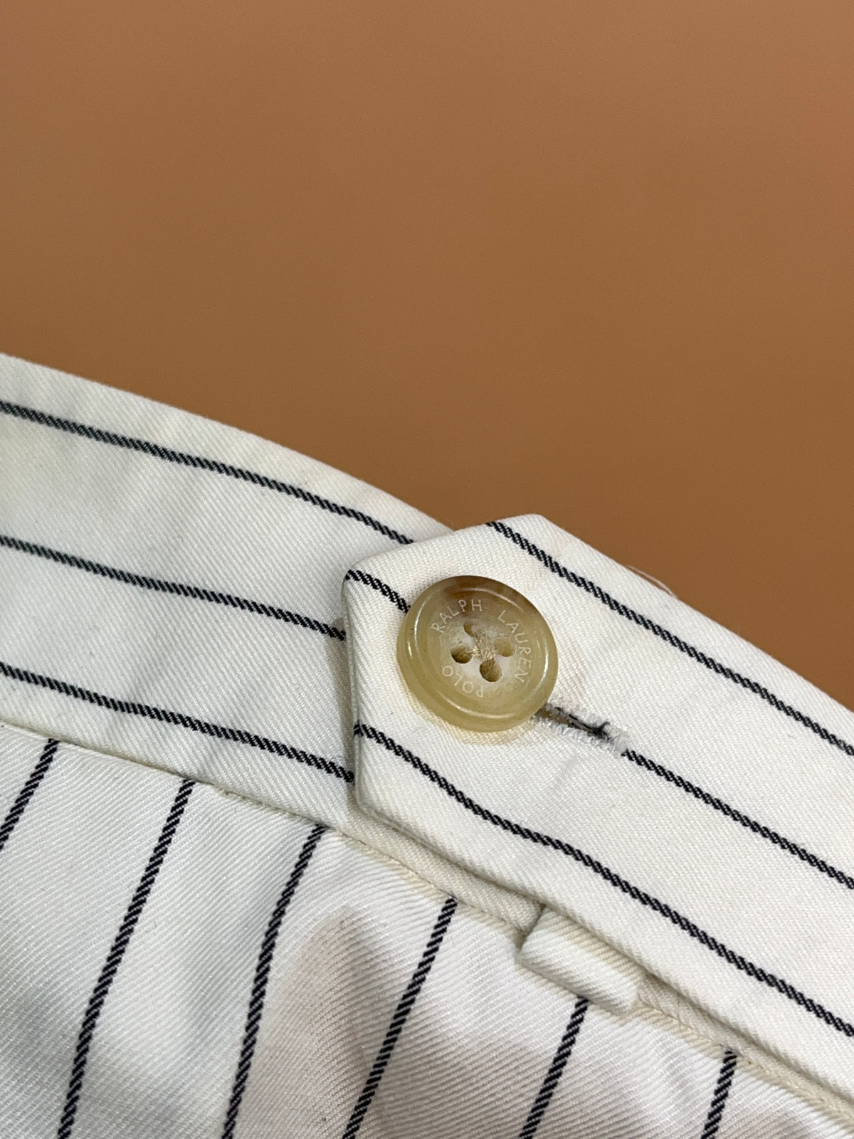 Y2k Ralph Lauren Golf White/Black Pinstripe Trousers - 8