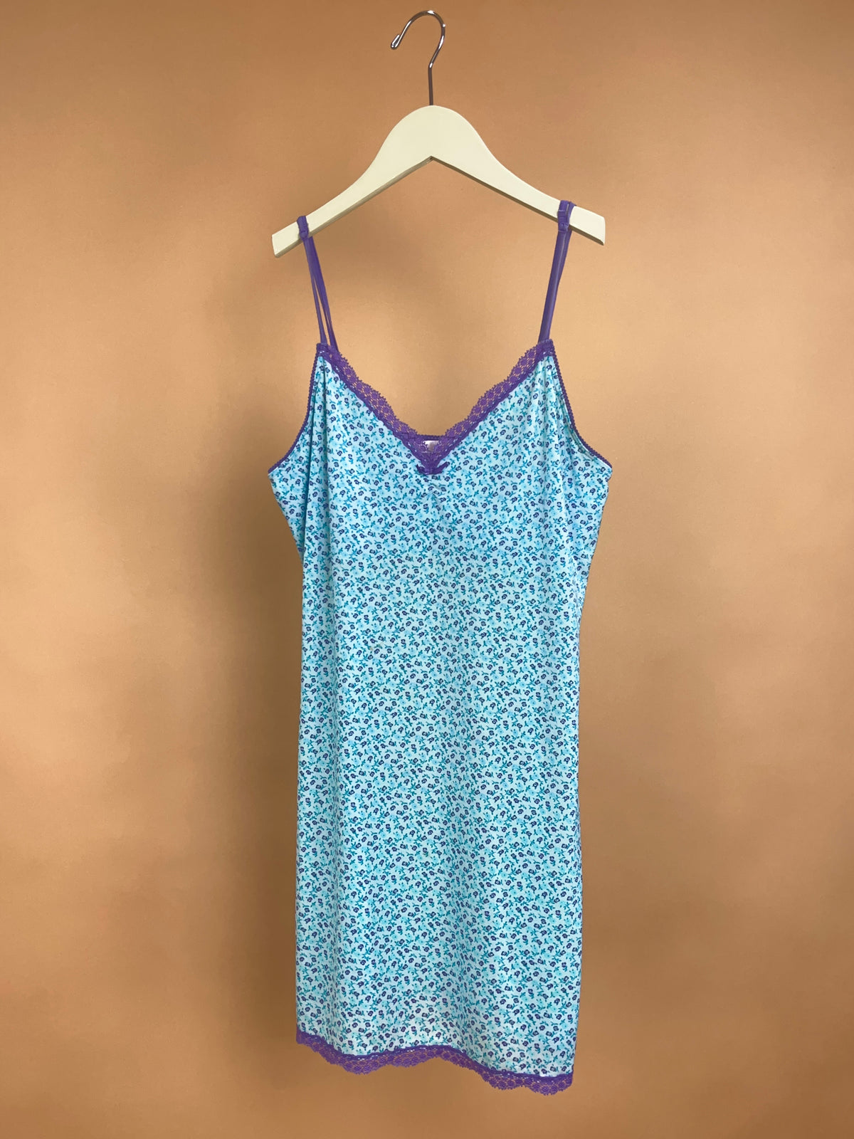 Victorias Secret Blue & Purple Floral Slip Dress