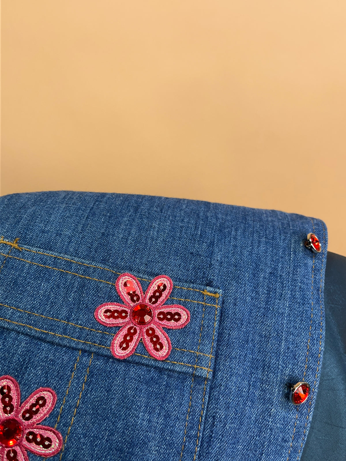 1970's Levi's Panatela Floral Denim Vest - M