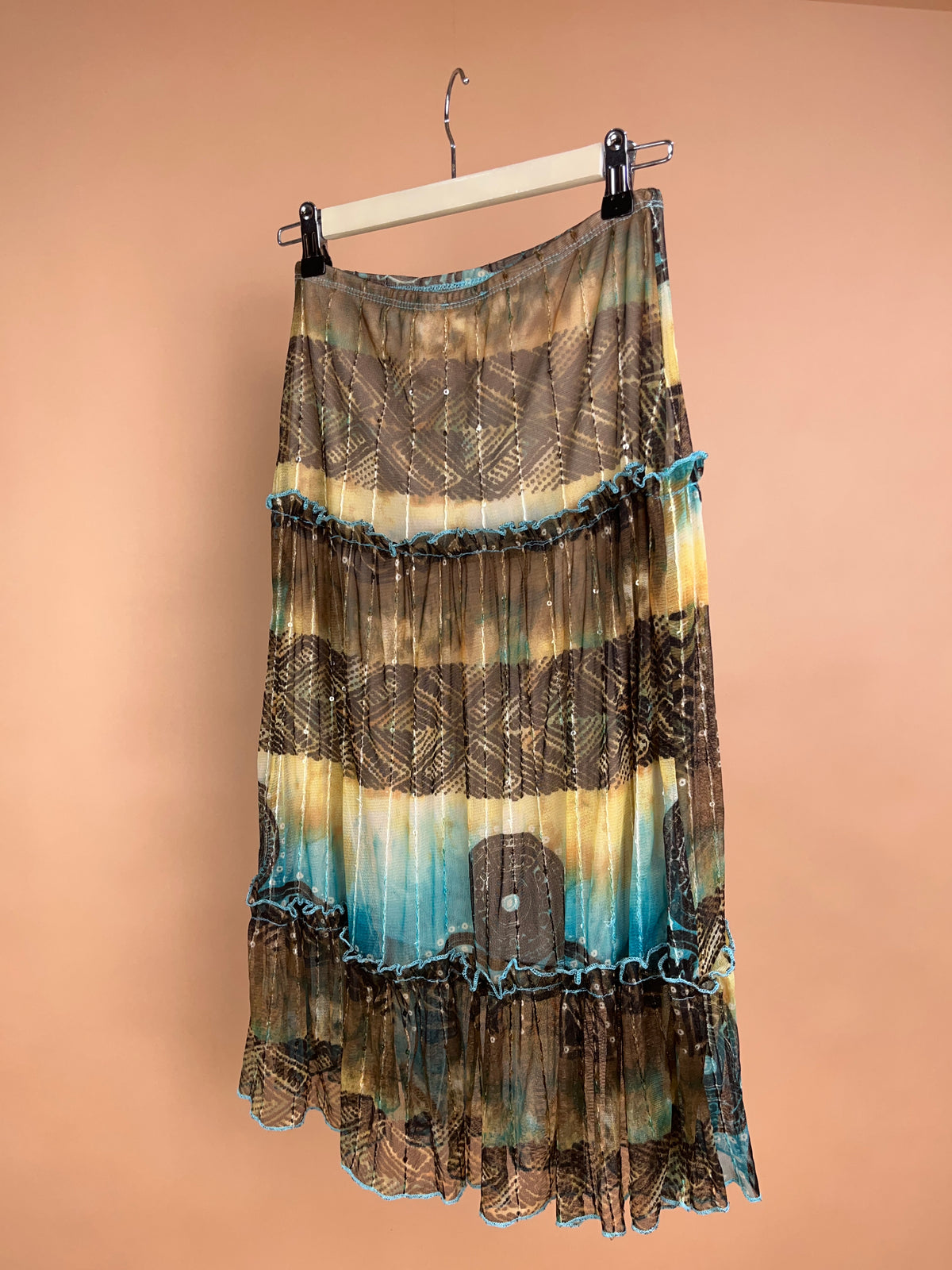 Y2k 'Whiz' Lace Midi Skirt - S