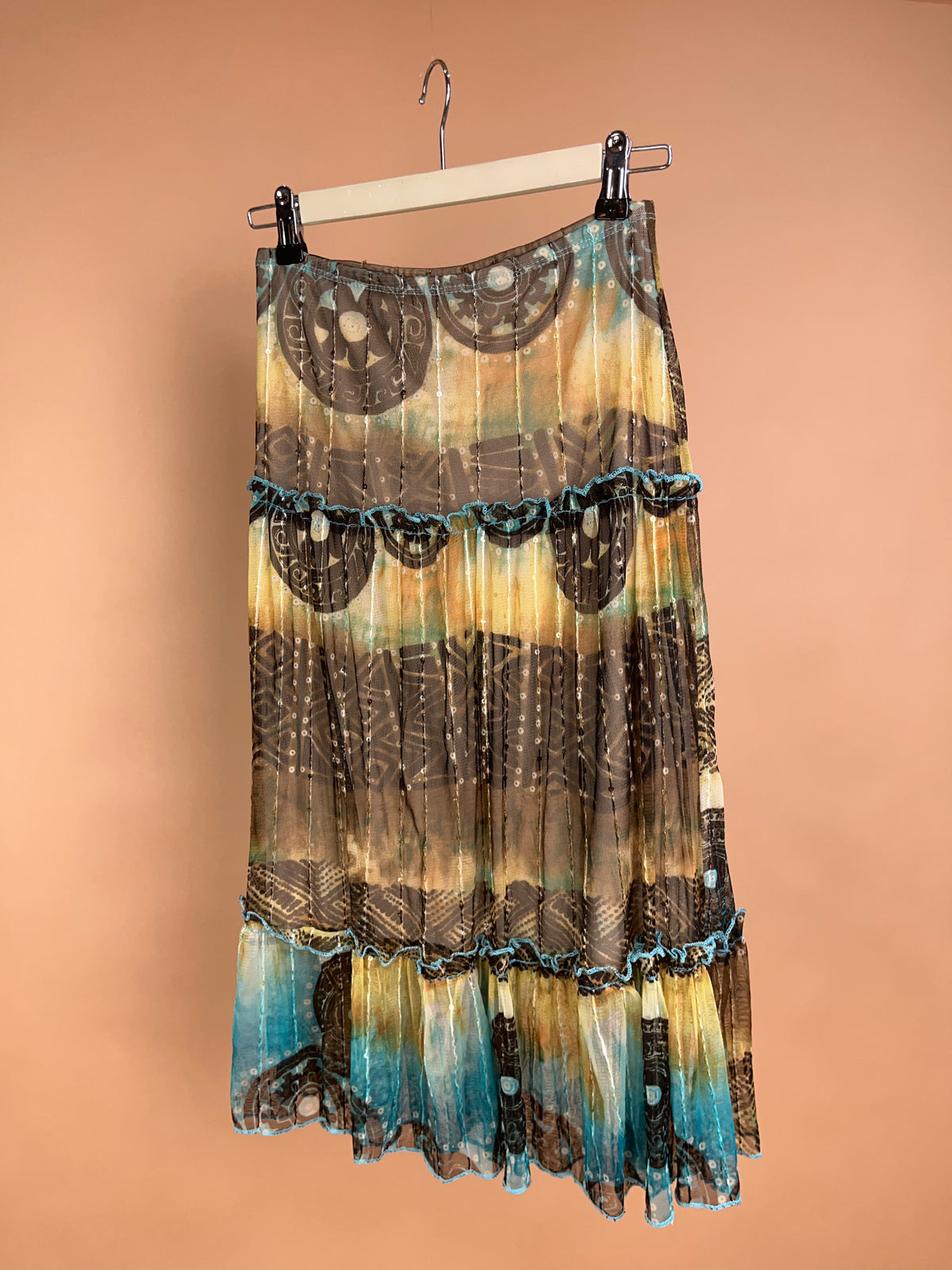 Y2k 'Whiz' Lace Midi Skirt - S