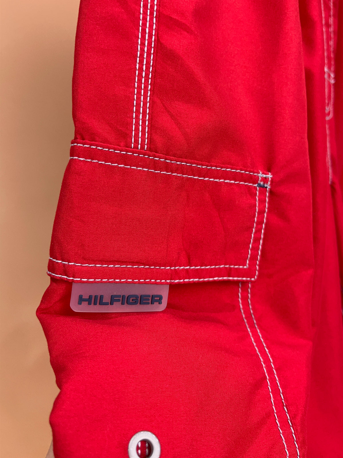 Y2k Tommy Hilfiger Red Swim Shorts - S