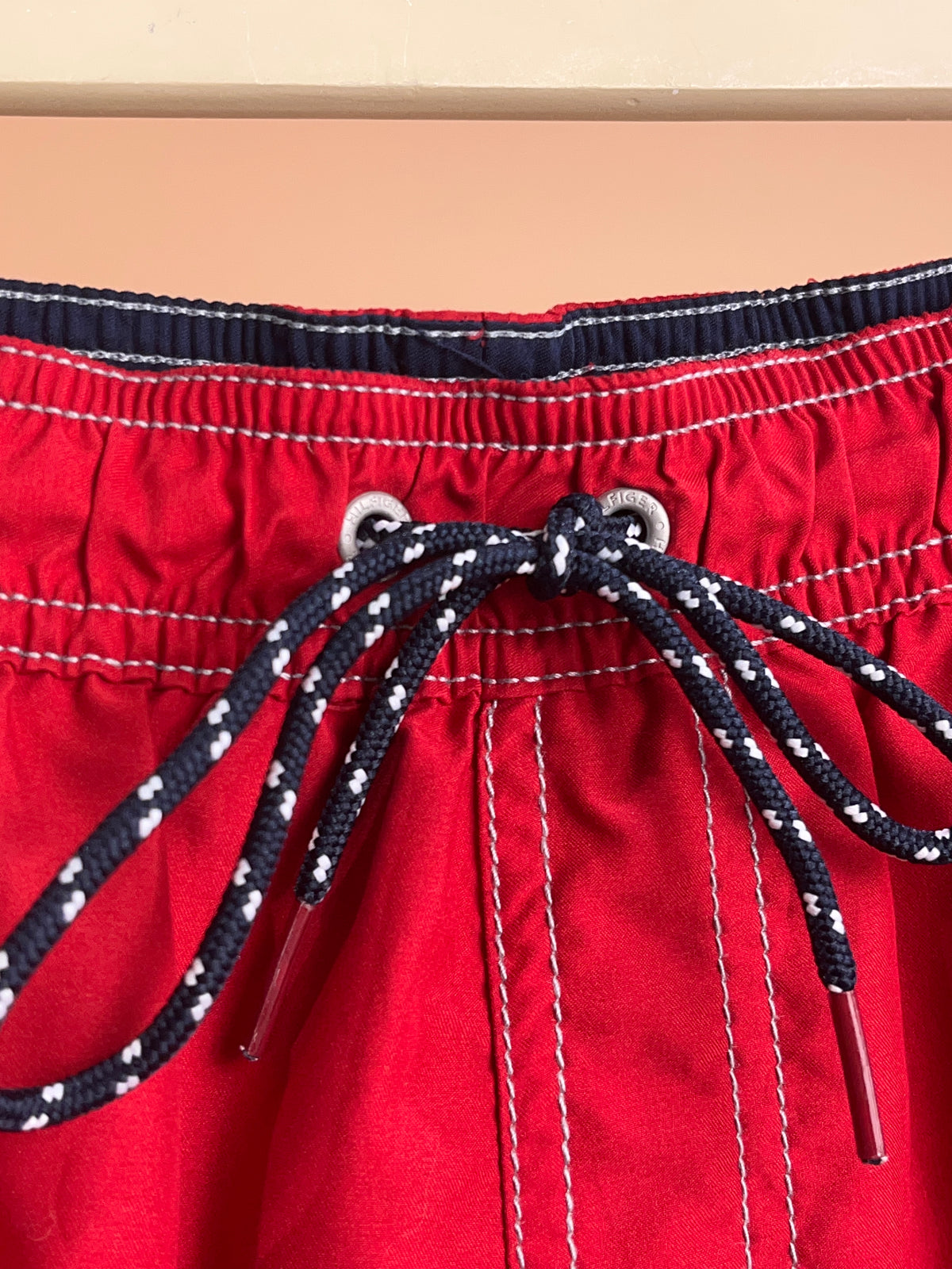 Y2k Tommy Hilfiger Red Swim Shorts - S
