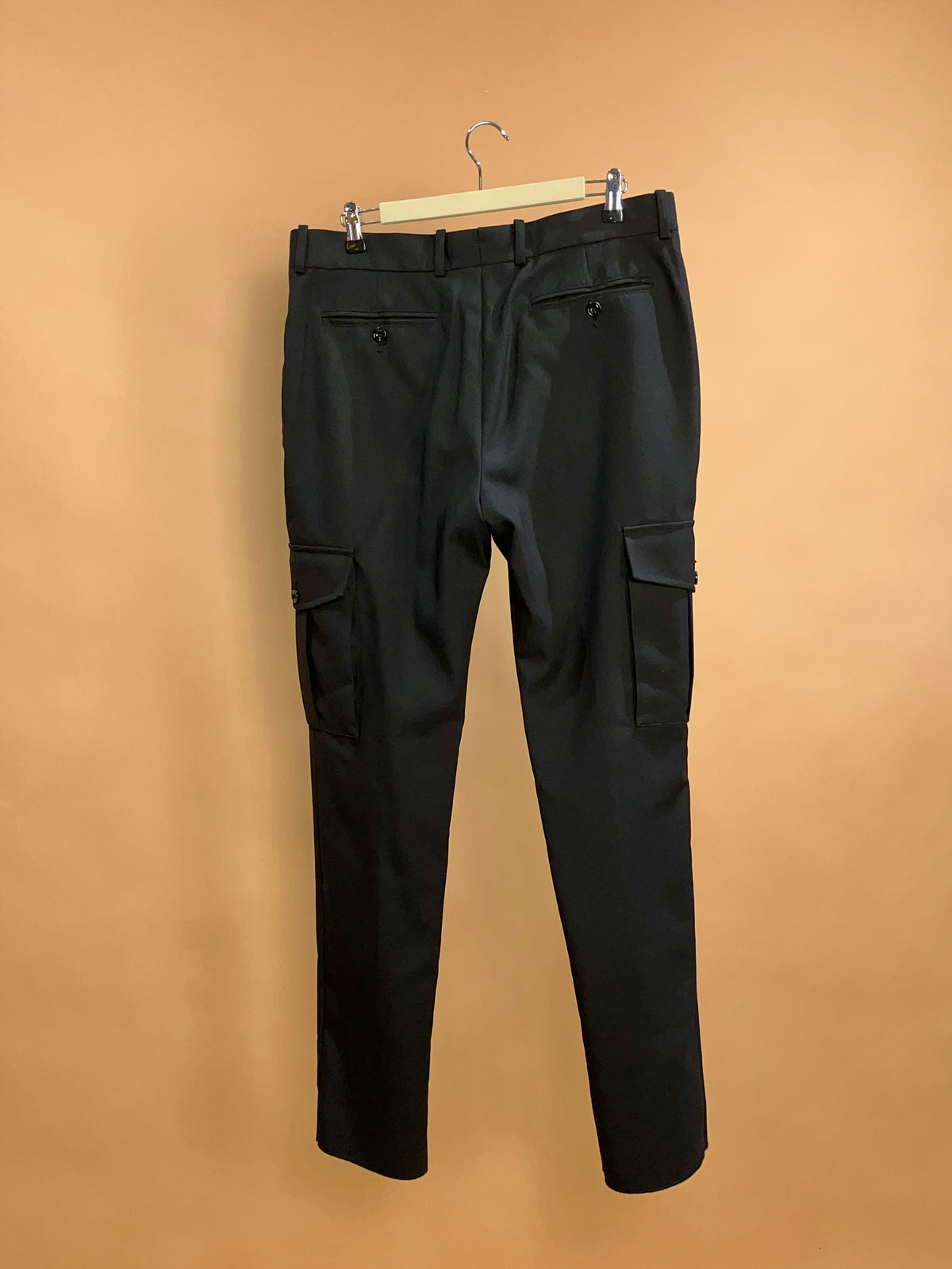 2023 Alexander McQueen Black Tailored Wool Cargo Trouser - 36"