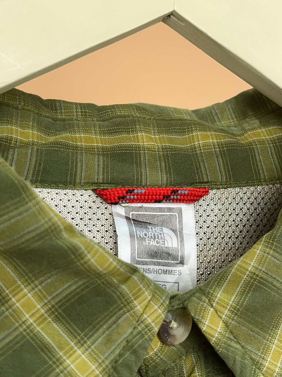 Y2k The North Face 'TNF' Modal Mustard/Green Plaid Shirt - XL