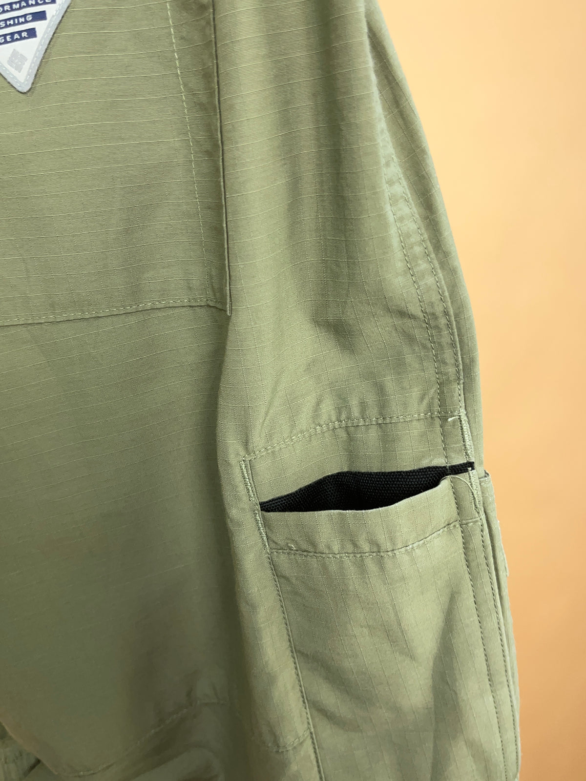 Columbia PFG Olive Ripstop Cargo Hiking Shorts 'Performance Fishing Gear' - 35"