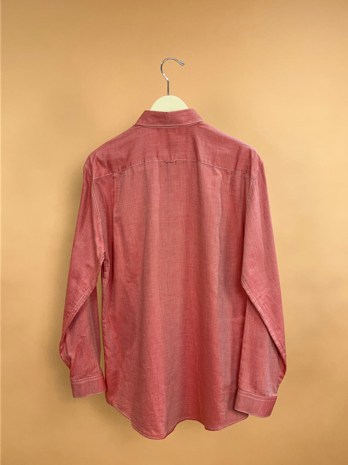 Y2K Paul Smith Coral Pink & White Dotted Print Shirt - M