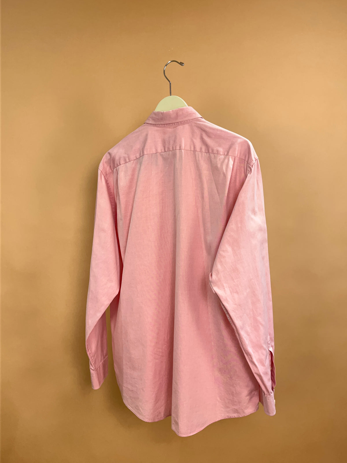 1990s Lacoste Salmon Pink Lightweight Cotton Shirt - L
