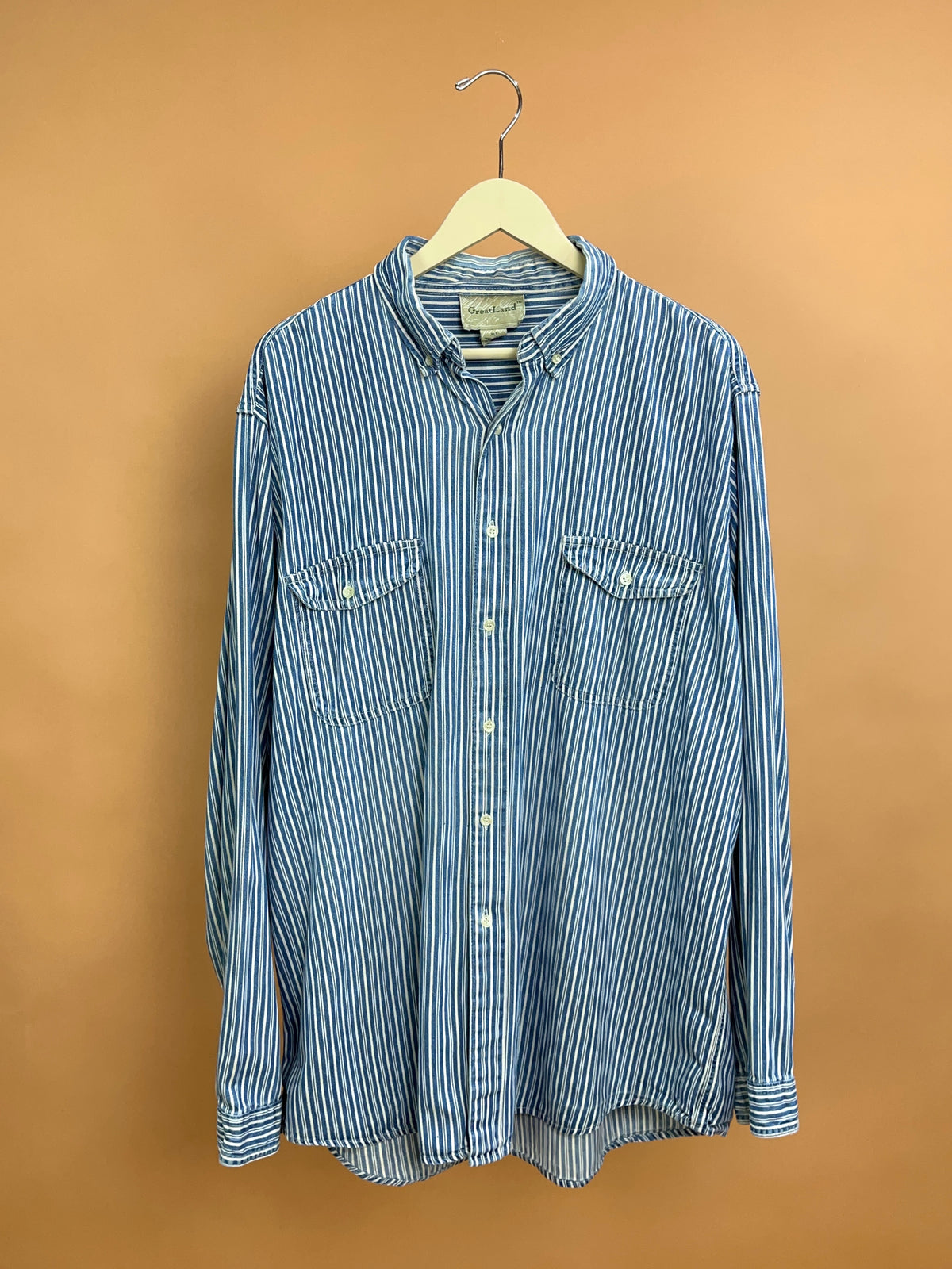 1990s GreatLand Hickory Stripe Cotton Shirt - XL
