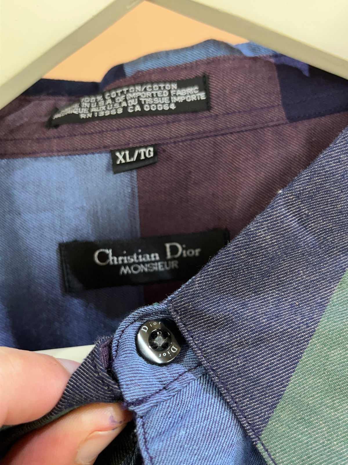 1980's Christian Dior Monsieur Multi Block Colour Shirt - XL