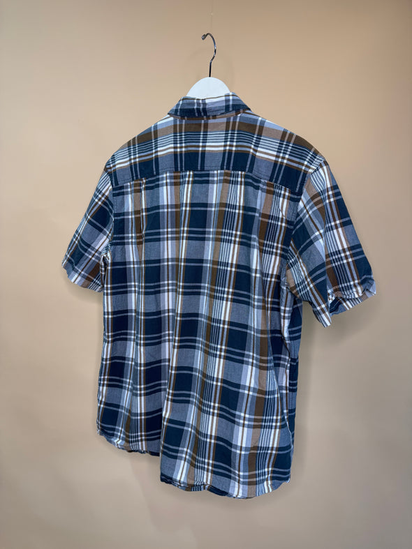 'Carhartt' Grey & Brown Plaid Button-up Shirt