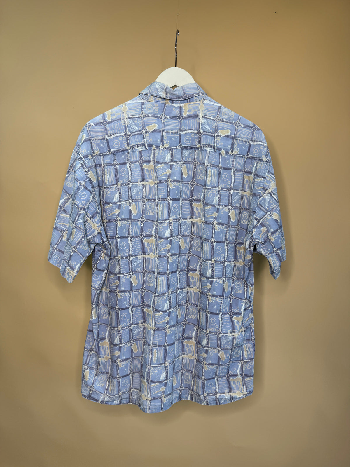 1990s Via Veneto Geometric Illustrated Button-up Shirt - M