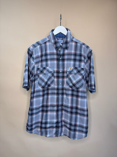 'Carhartt' Grey & Red Plaid Button-up Shirt