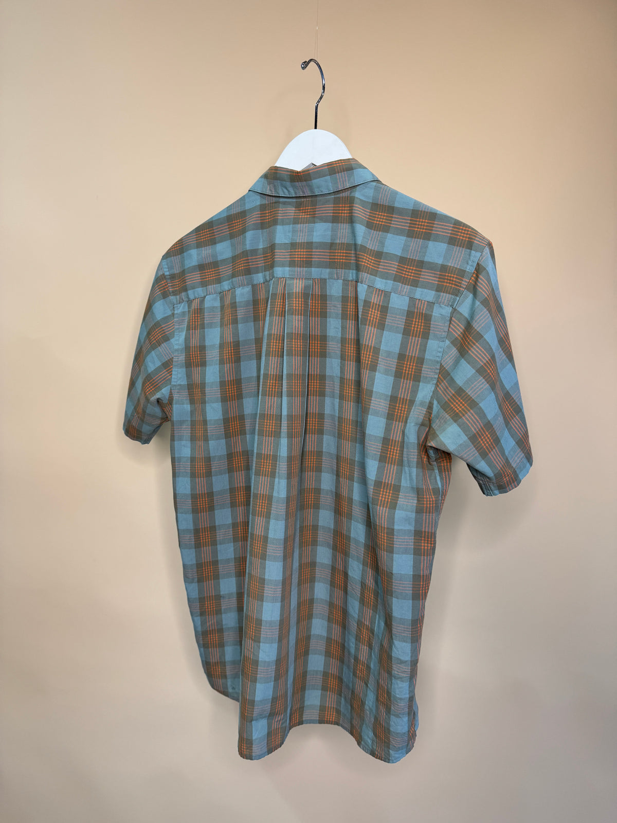 Patagonia Green and Orange Plaid Button-up Shirt - M