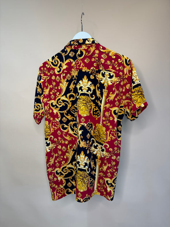 1990's Grecian Print Button-up Shirt