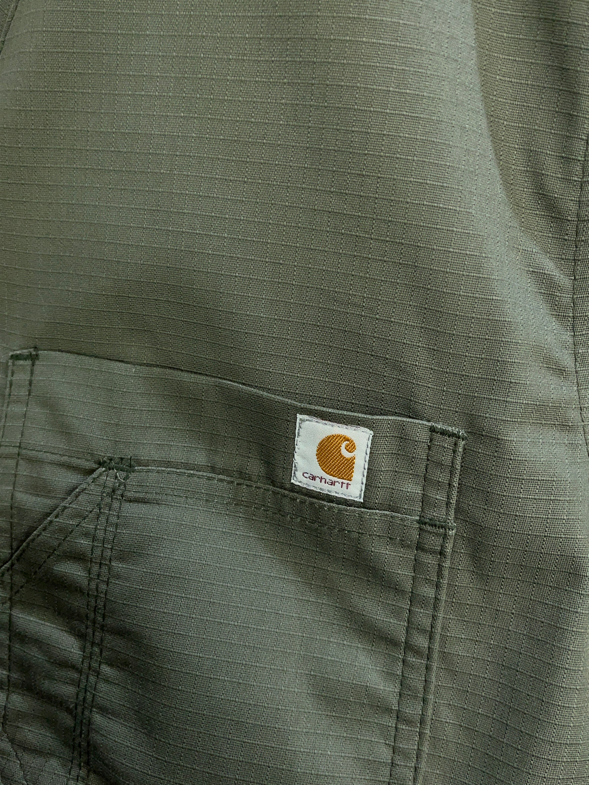 Y2K Carhartt Olive Brown Ripstop Utility Shirt - M