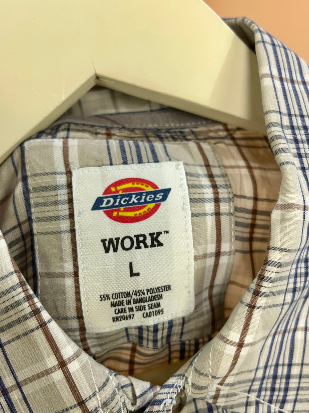 Y2K Dickies Ft Worth TX plaid lightweight work shirt — Arkive Vintage