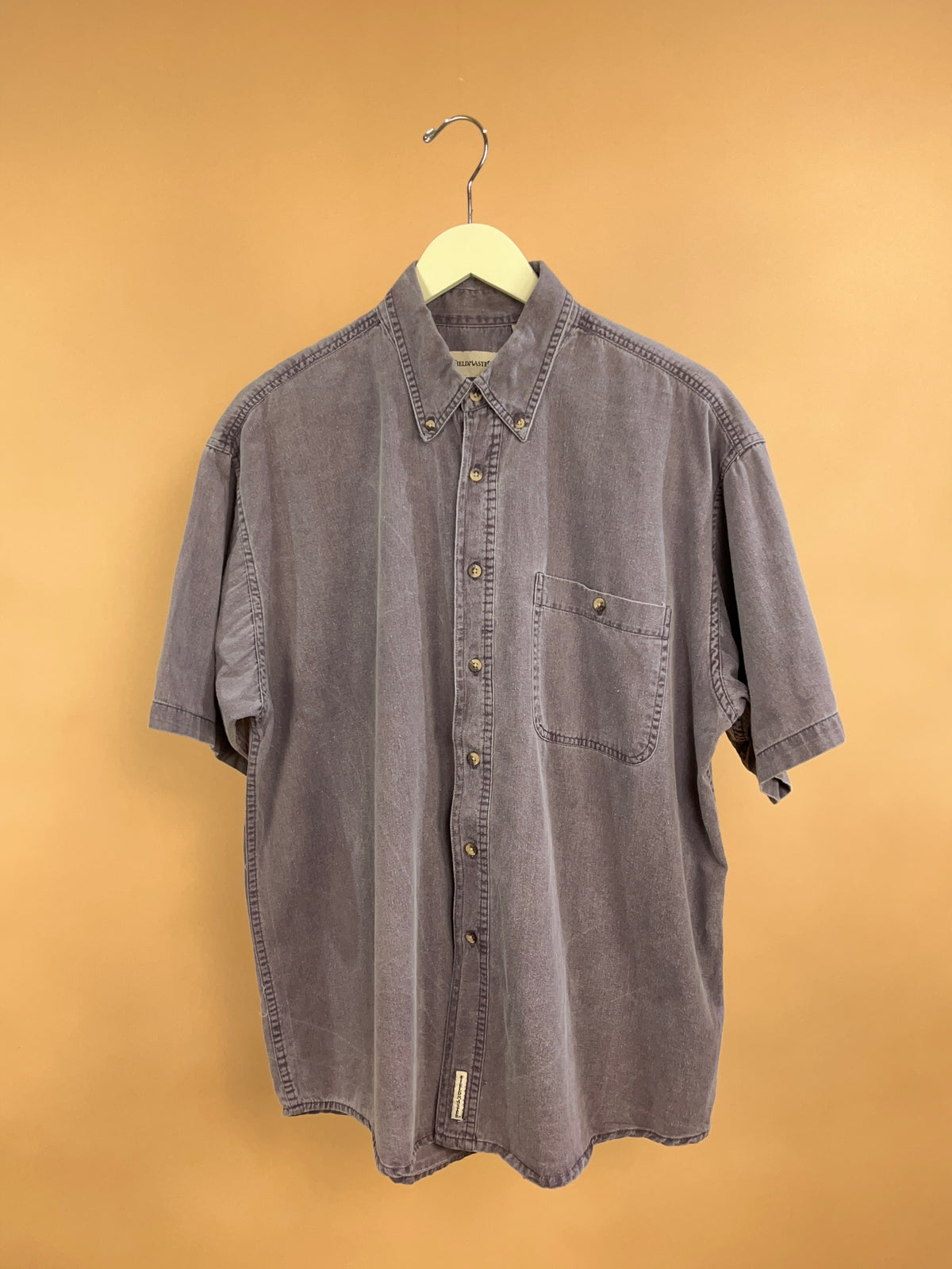 Fieldmaster Pale Eggplant Faded Cotton Short Sleeve Shirt - L