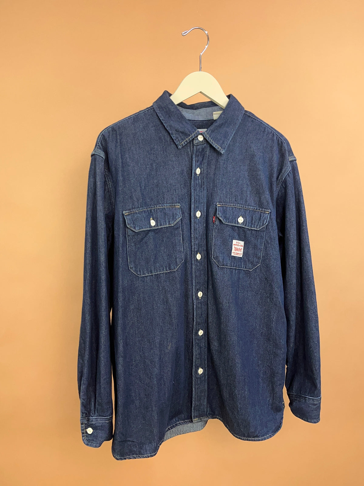 Y2K Levi's Dark Wash Denim Shirt - L
