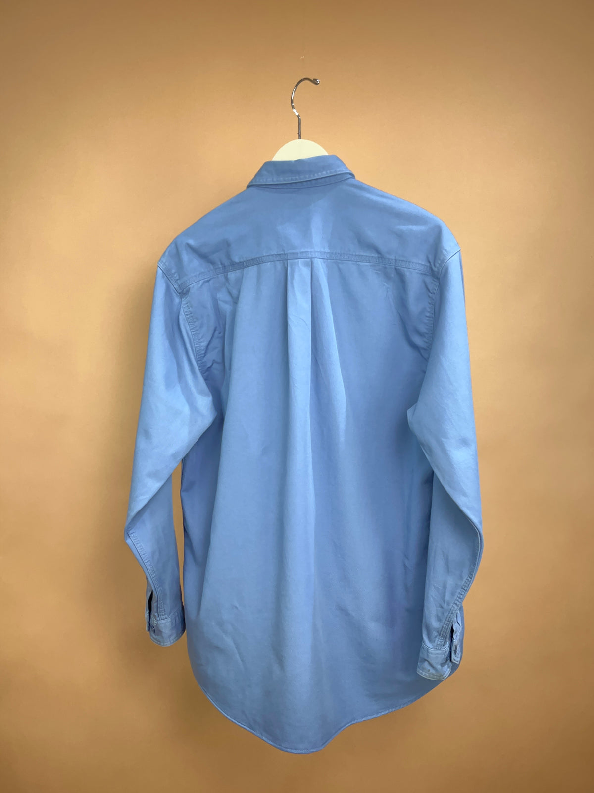 1990s Carhartt Cornflower Blue FR Flame Retardant Shirt - L
