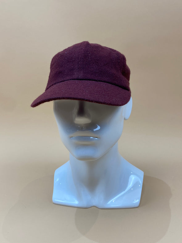 Burgundy Wool Baseball Camp Made in USA
