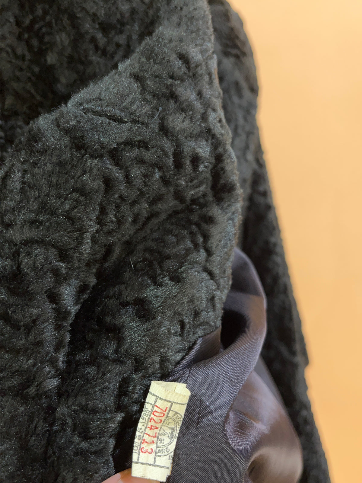 1950's Susan Lynn Black Poodle Hair Swing Coat - M