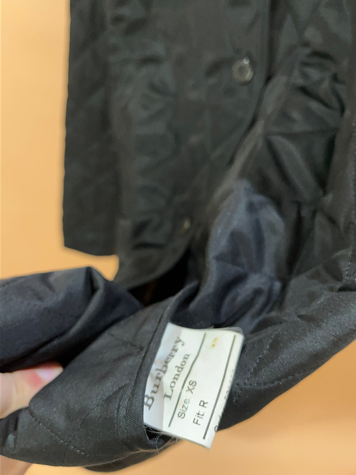 Y2K 'Burberry London' Black Quilted Diamond Jacket - 8
