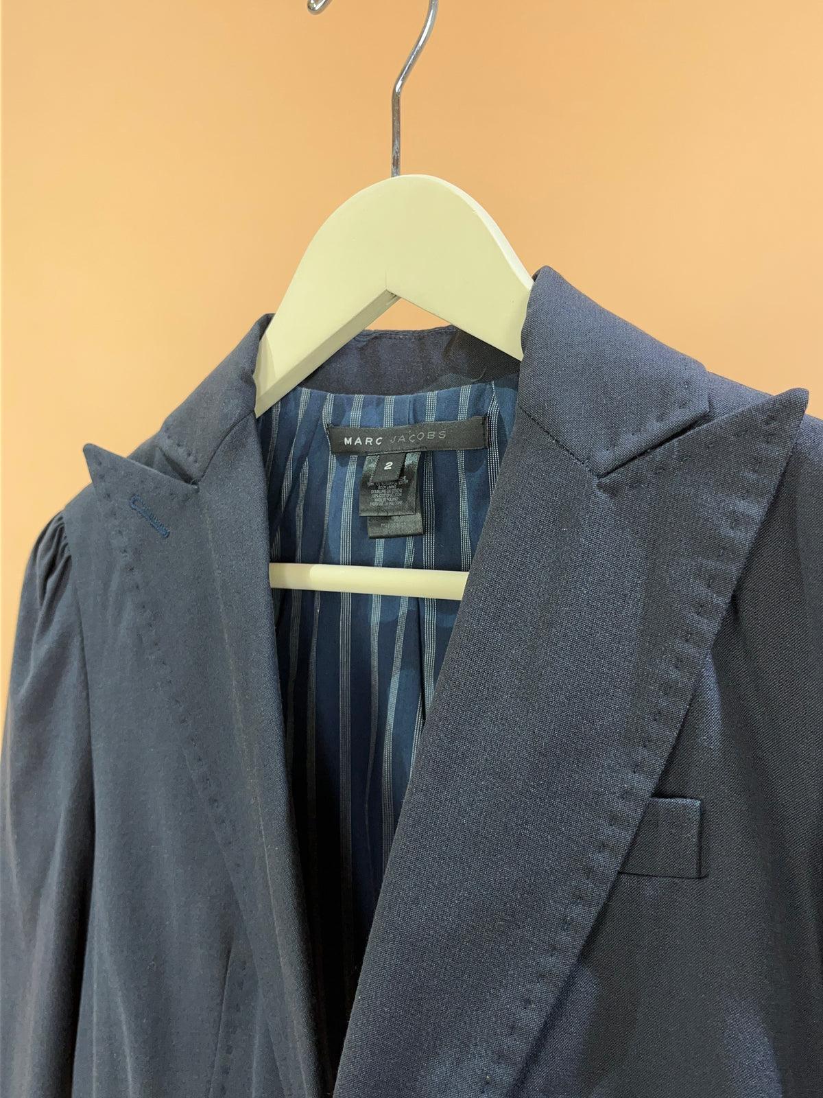 Y2K Marc By Marc Jacobs Black Peaked Lapel Blazer - M