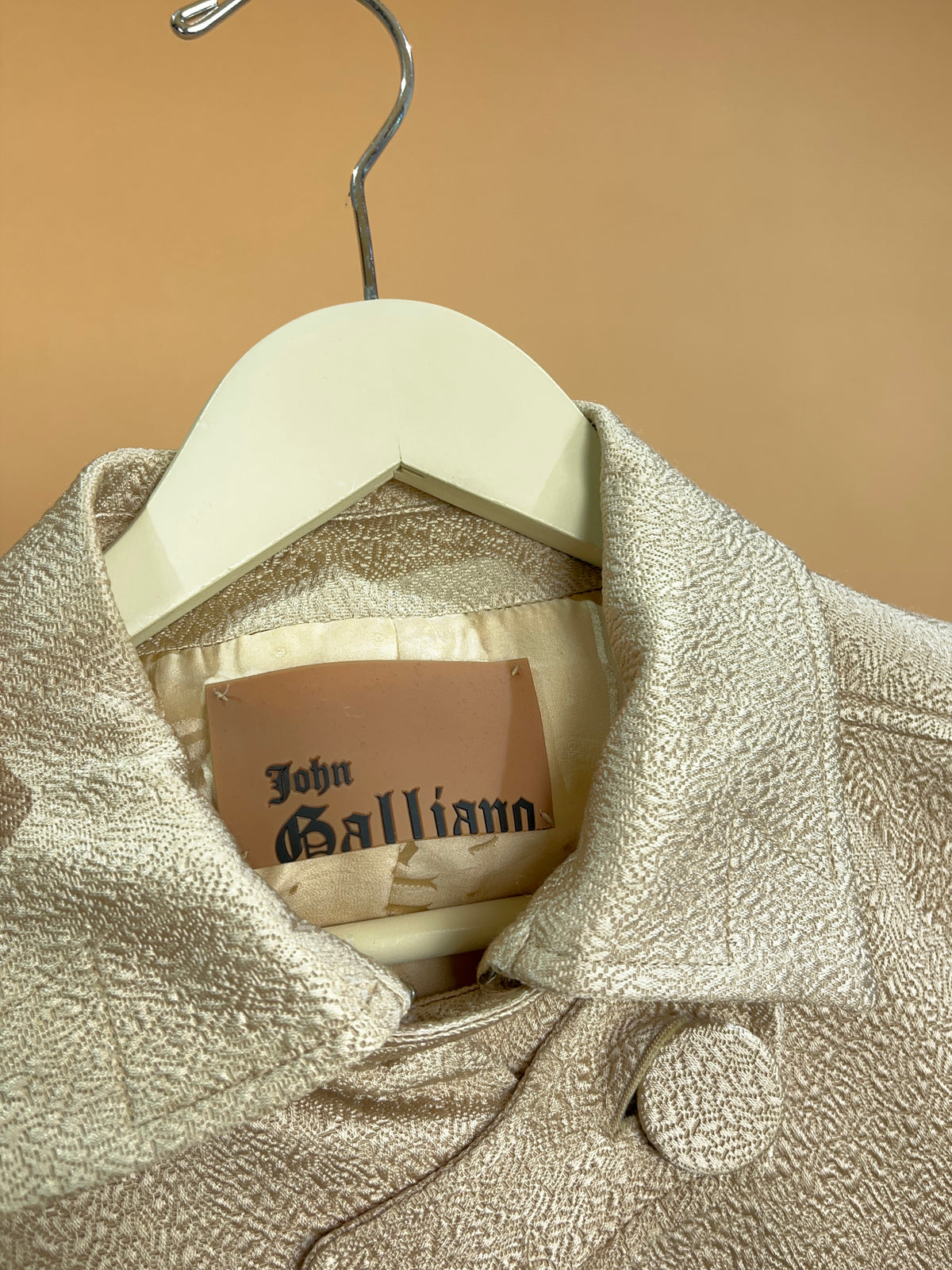 Y2K John Galliano Gold Jacquard Peplum Jacket - 10