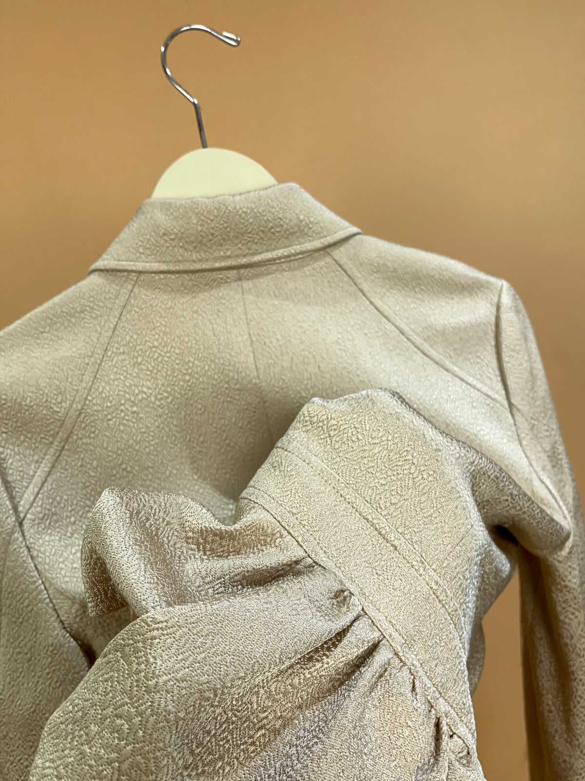 Calvin Klein Beige Double-Breasted Belted Trench Coat - M