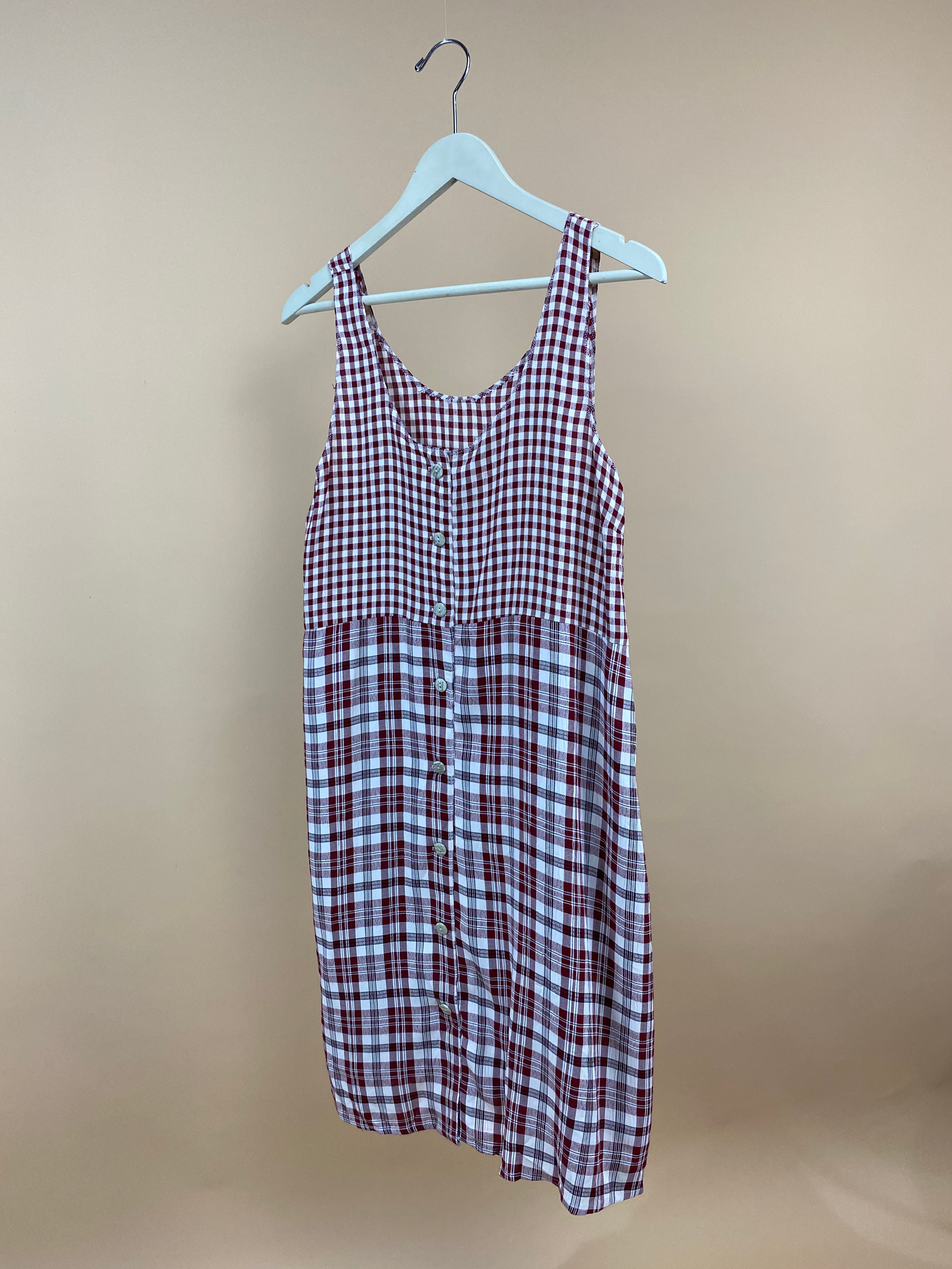 1990s Gingham Plaid Dress - 10