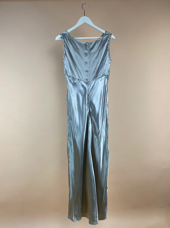 1990's Metallic Gold Satin Made in USA Dress